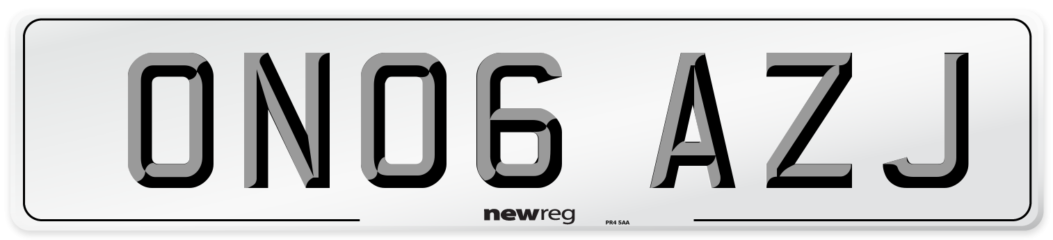 ON06 AZJ Number Plate from New Reg